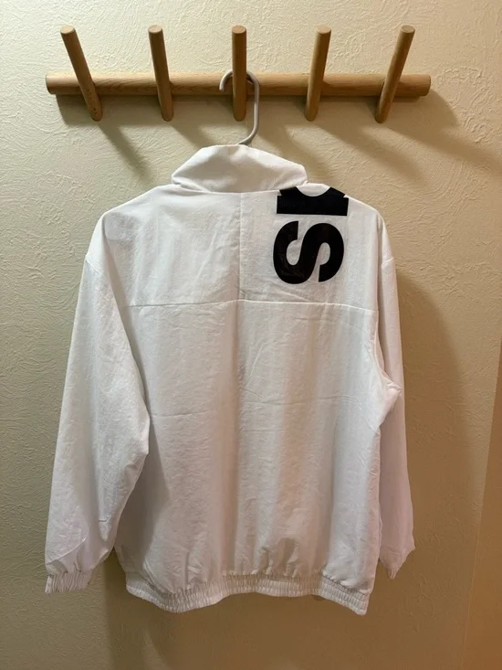 adidas White Mesh Lined Jacket with Black Logo Tag - Picture 2 of 3